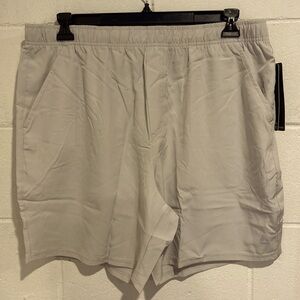 RBX men’s light beige training shorts drawstring tie waist